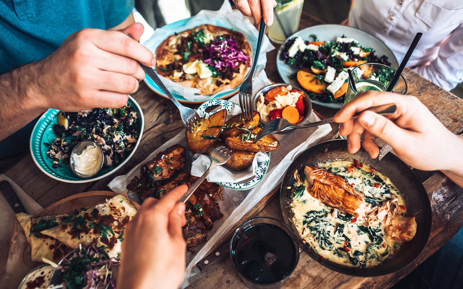 Group eating together