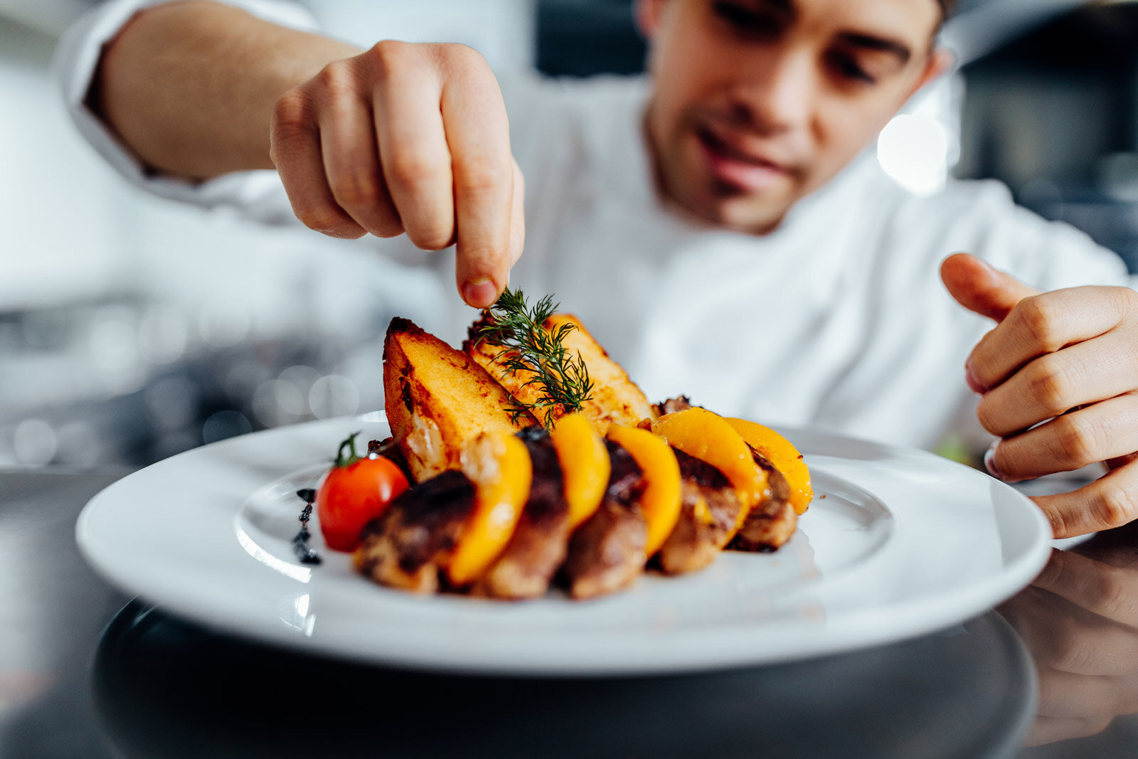 Chef making food