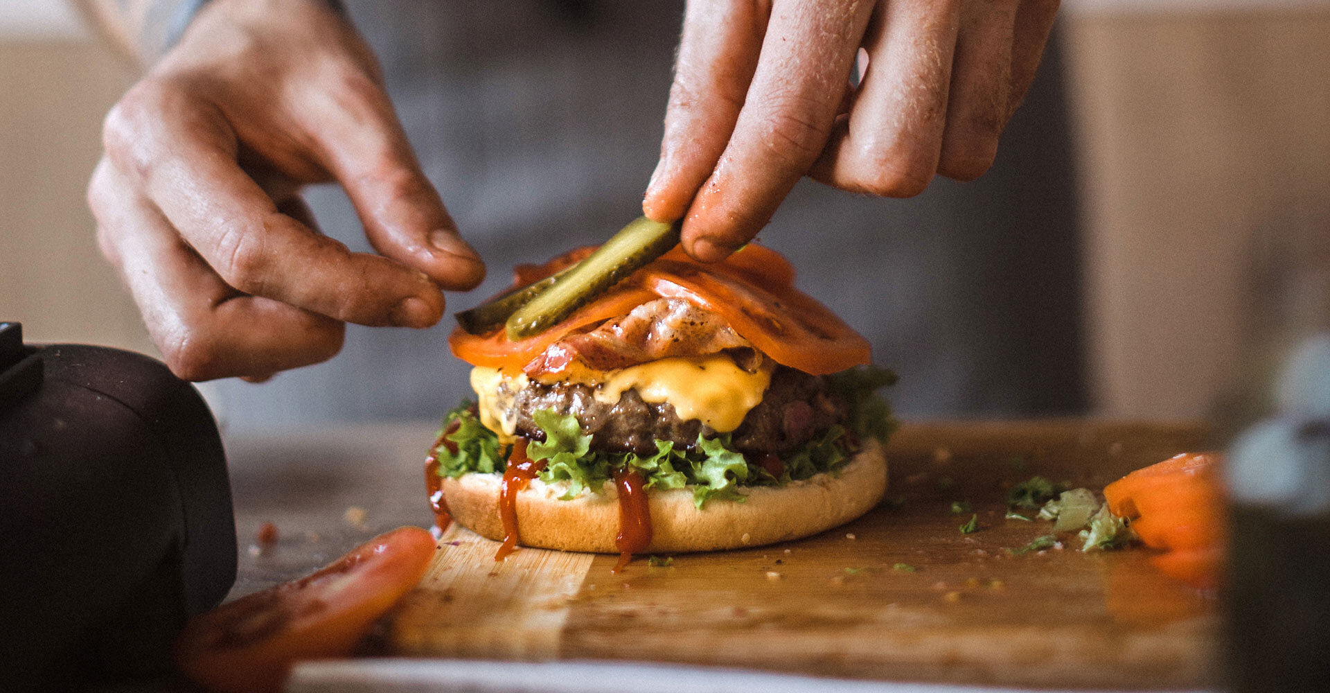 Constructing a burger