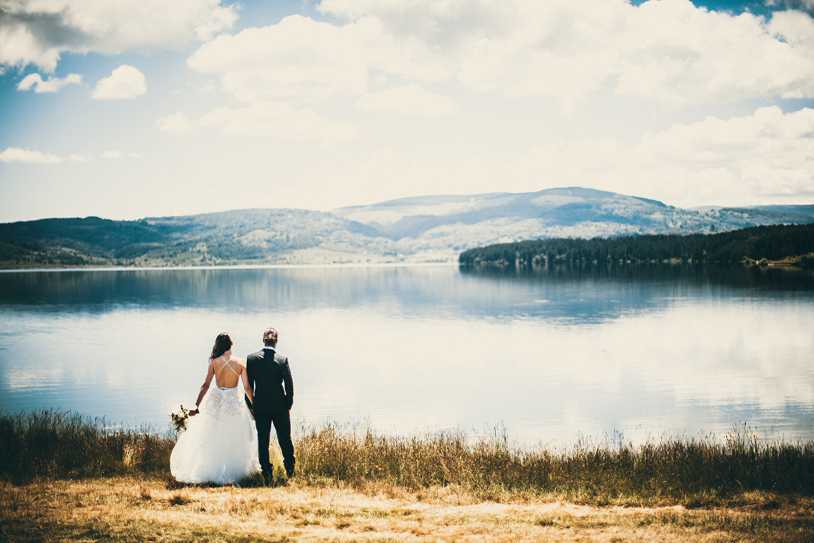 Wedding next to lake